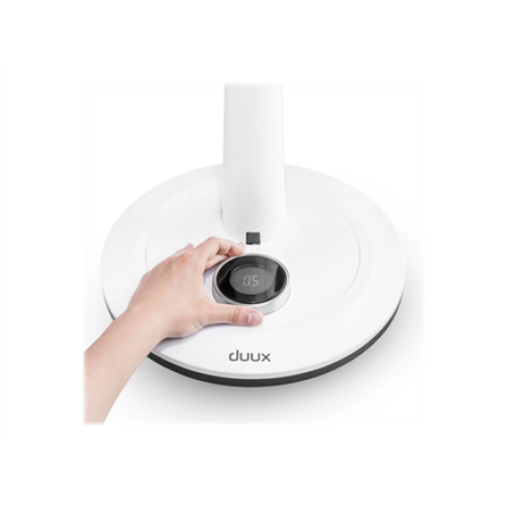 Duux , Fan , Whisper , Stand Fan , White , Diameter 34 cm , Number of speeds 26 , Oscillation , 2-22 W , Yes , Timer