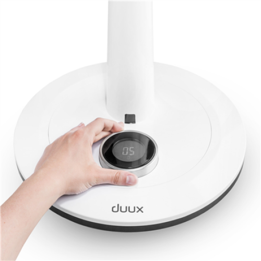Duux , Fan , Whisper , Stand Fan , White , Diameter 34 cm , Number of speeds 26 , Oscillation , 2-22 W , Yes , Timer