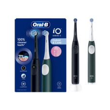 Oral-B Electric Toothbrush, Duo pack , iO2 Series , Rechargeable , For adults , Number of brush heads included 2 , Number of teeth brushing modes 3 , Night Black and Green Forest