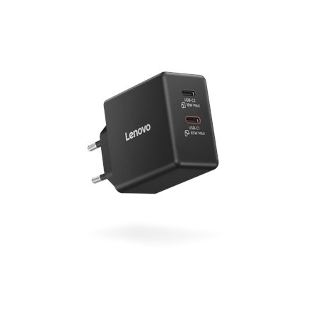 Lenovo Dual USB-C 65W GaN Charger , Charger , USB-C , 65 W
