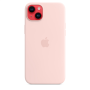 Apple 14 Plus Silicone Case with MagSafe Chalk Pink