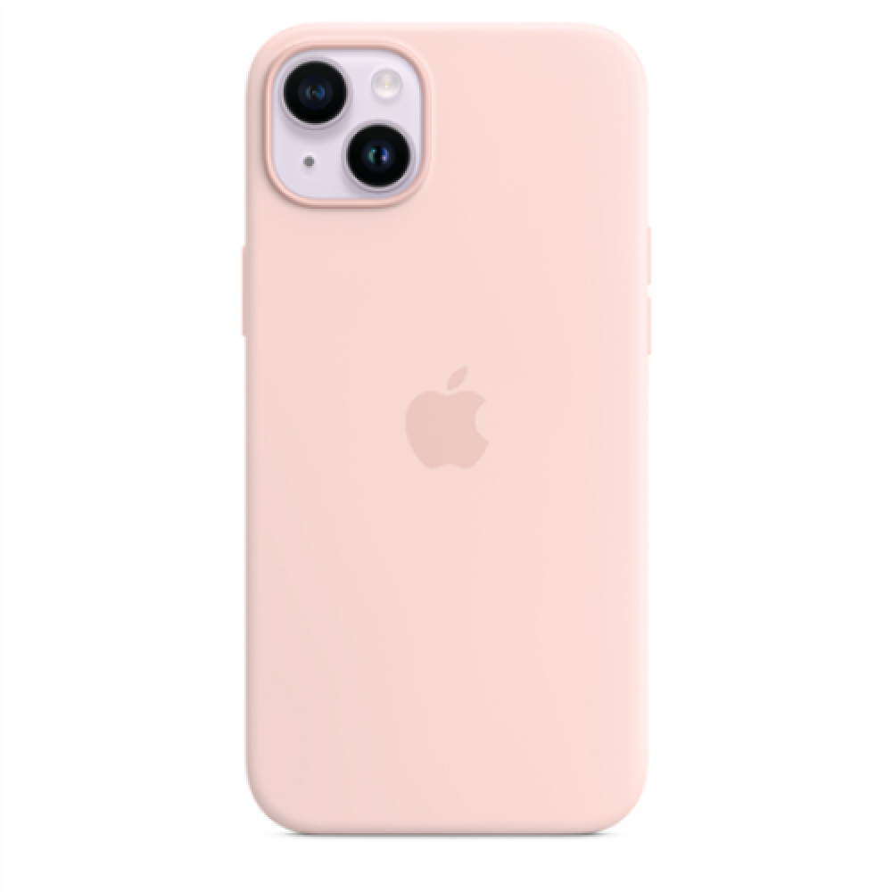 Apple 14 Plus Silicone Case with MagSafe Chalk Pink