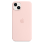 Apple 14 Plus Silicone Case with MagSafe Chalk Pink