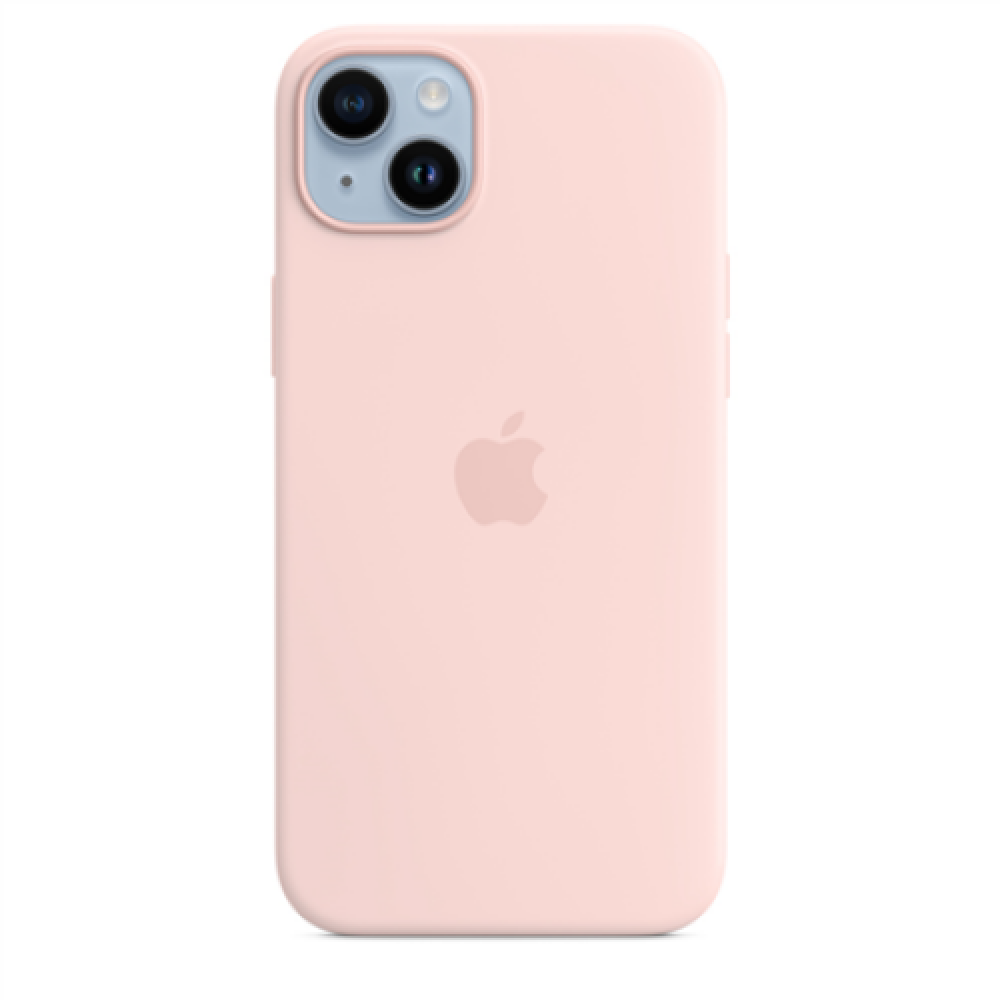 Apple 14 Plus Silicone Case with MagSafe Chalk Pink