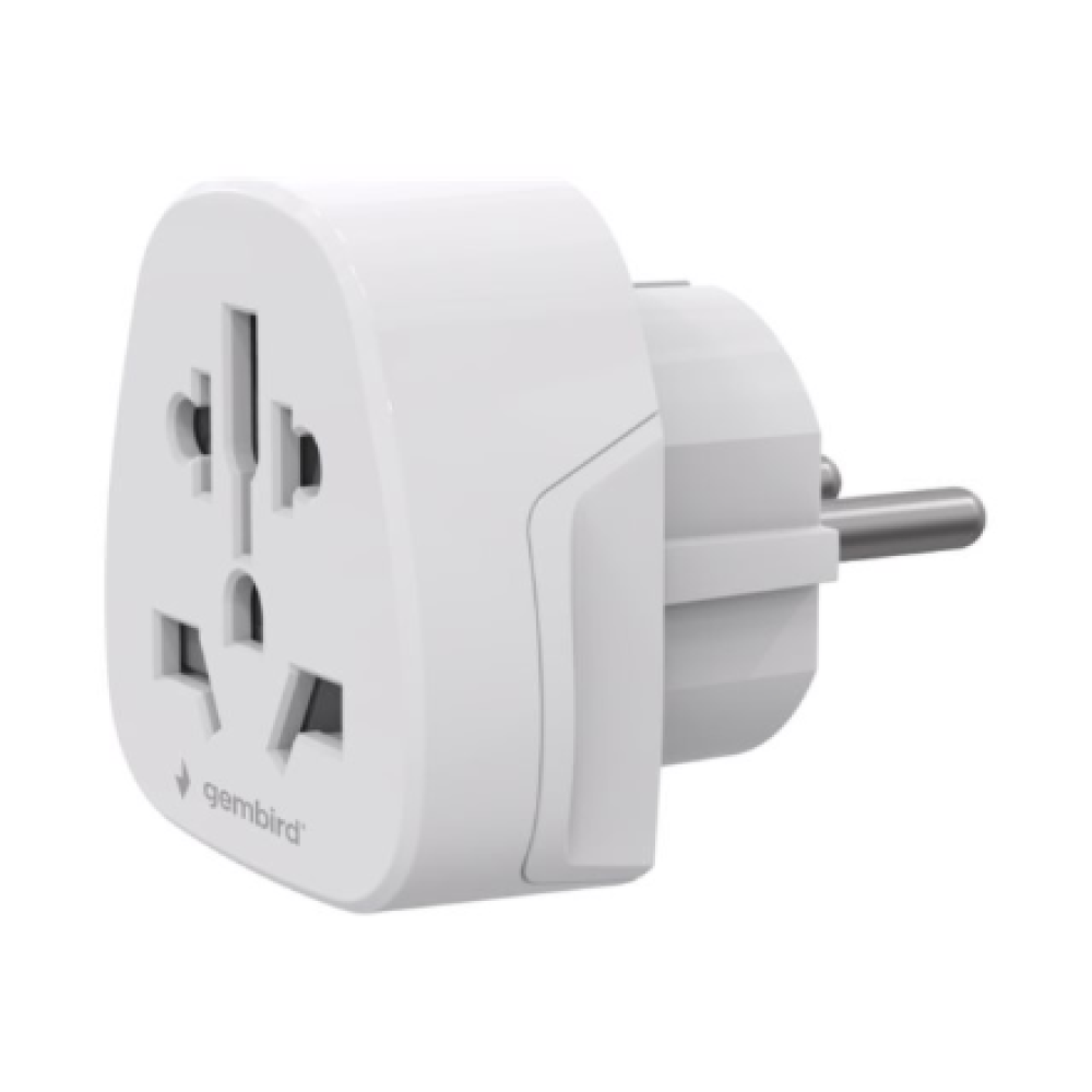 Gembird World to EU power adapter plug, 15 A , A-AC-EUMINTF , Travel adapter
