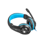 Genesis Gaming headset, 3.5 mm, Wildcat, Black/Blue, Built-in microphone