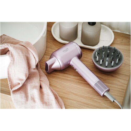 Adler Hair Dryer , AD 2270p SUPERSPEED , 1600 W , Number of temperature settings 3 , Ionic function , Diffuser nozzle , Pink