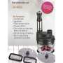 Camry , Blender , CR 4623 , Hand Blender , 1600 W , Number of speeds Variable , Turbo mode , Chopper , Ice crushing , Black