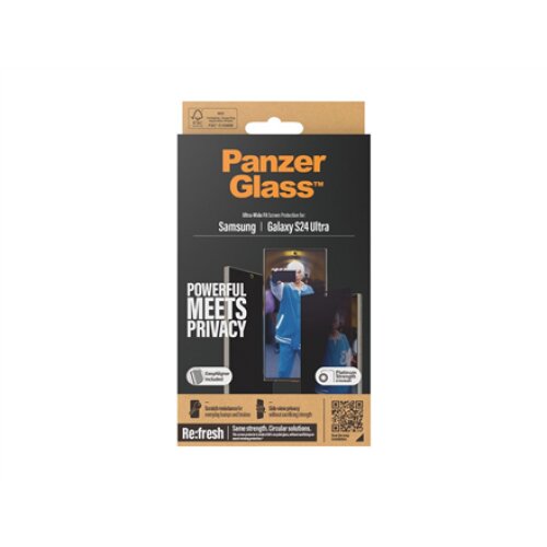 PanzerGlass Privacy Screen Protector Samsung Galaxy S 2024 Ultra , Ultra-Wide Fit wA , PanzerGlass
