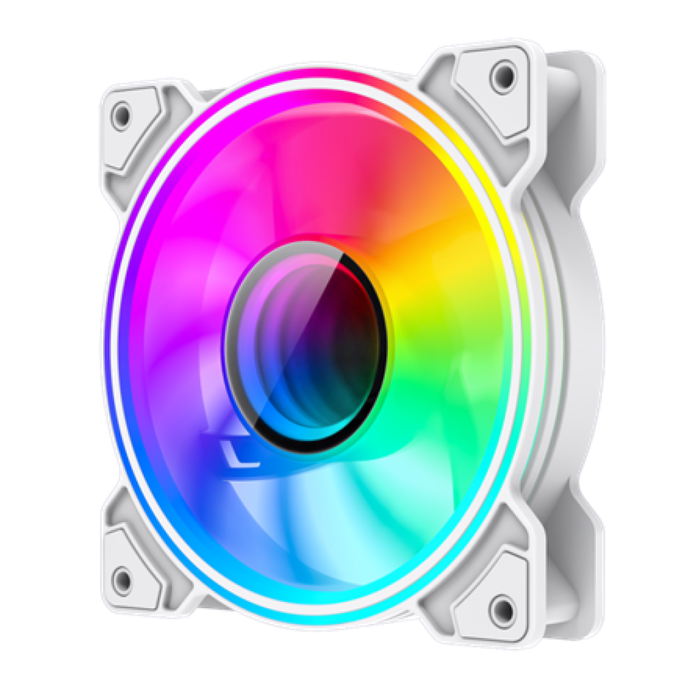 Gamemax Case Fan , DUAL RING INFINITY WH , White