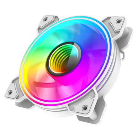 Gamemax Case Fan , DUAL RING INFINITY WH , White