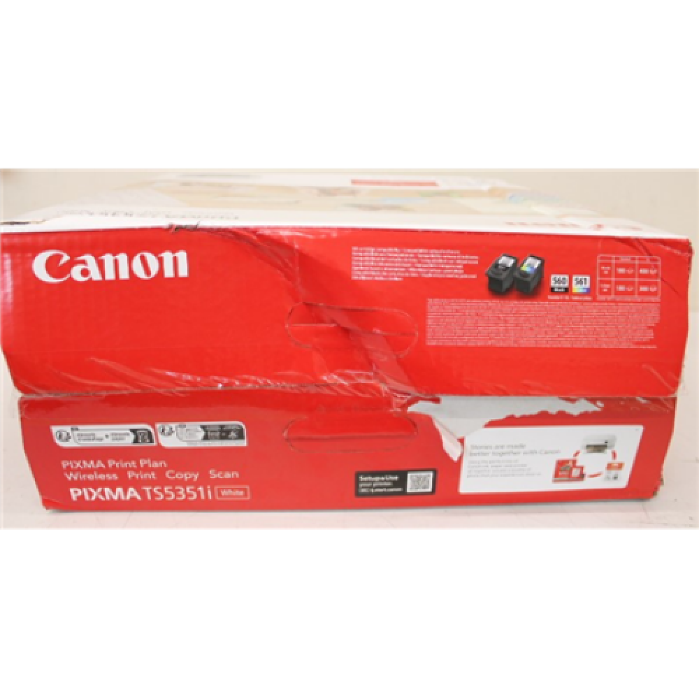 Canon PIXMA TS5351i , Colour , Inkjet , Copy, Print, Scan , A4 , Wi-Fi , White , DAMAGED PACKAGING, SCRATCHES ON BACK