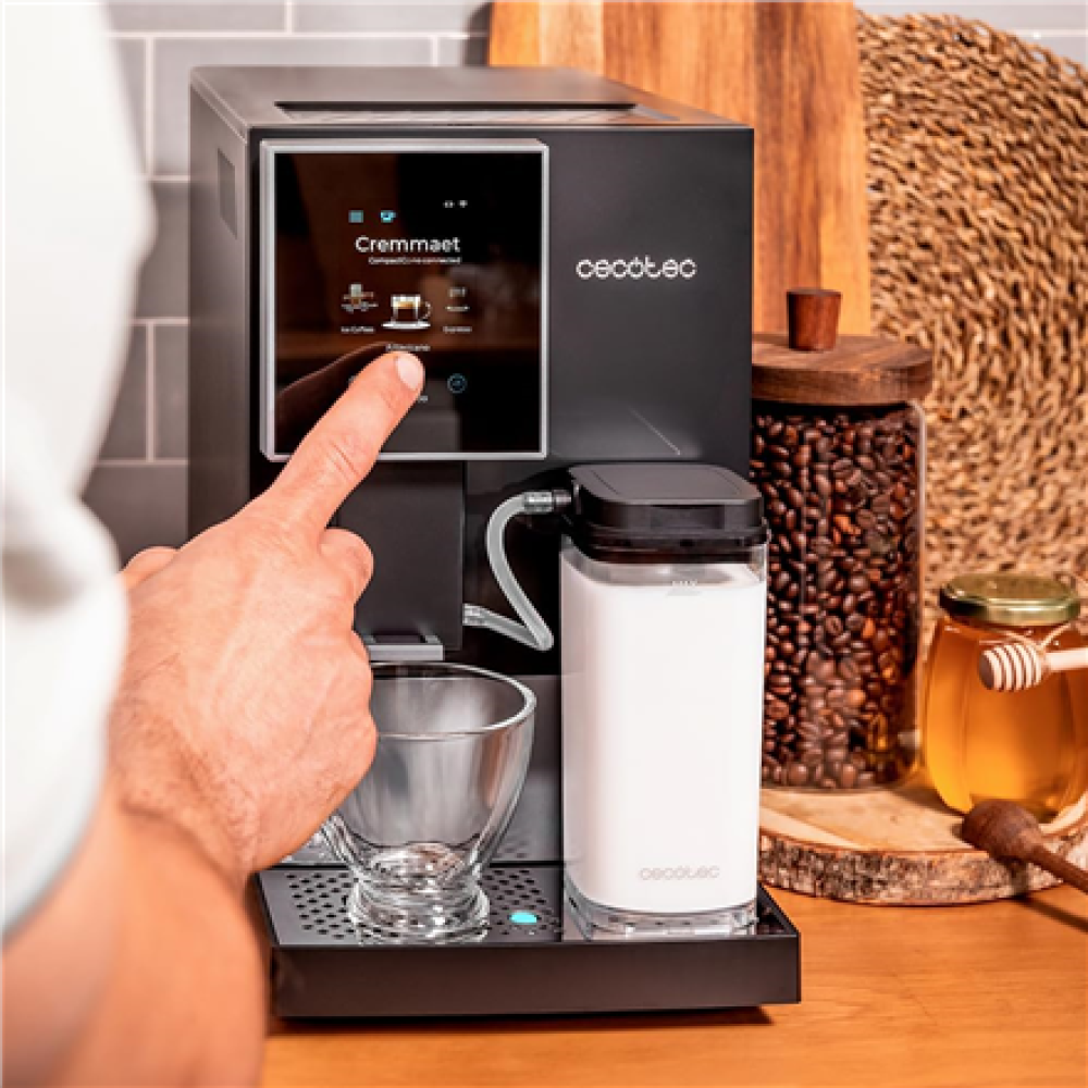 Cecotec Coffee Maker , Cremmaet Compactccino Connected , Pump pressure 19 bar , Built-in milk frother , Super-automatic , Black