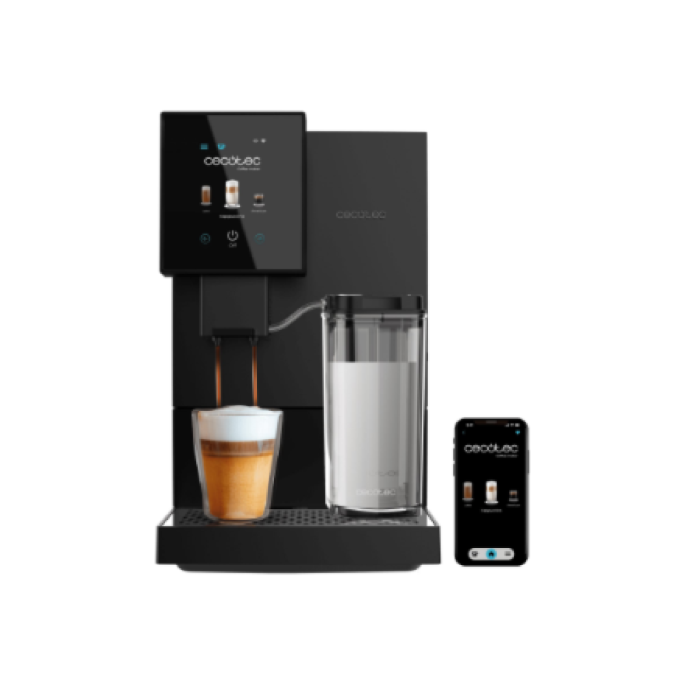 Cecotec Coffee Maker , Cremmaet Compactccino Connected , Pump pressure 19 bar , Built-in milk frother , Super-automatic , Black