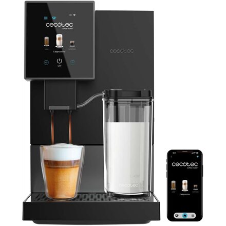 Cecotec Coffee Maker , Cremmaet Compactccino Connected , Pump pressure 19 bar , Built-in milk frother , Super-automatic , Black