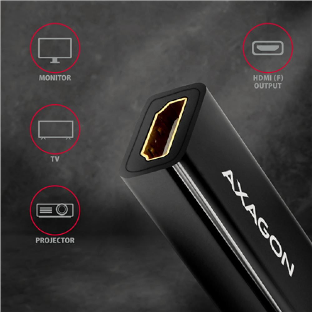 AXAGON Mini DP to HDMI adapter, 4K/30Hz , RVDM-HI14N