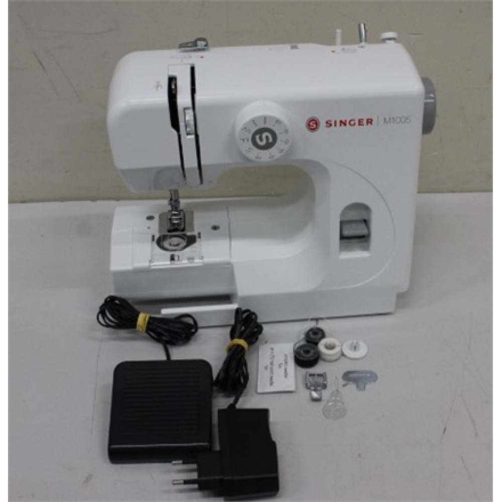 SALE OUT. Singer M1005 Sewing Machine, White , Singer , Sewing Machine , M1005 , Number of stitches 11 , Number of buttonholes 1 , White , REFUEBISHED