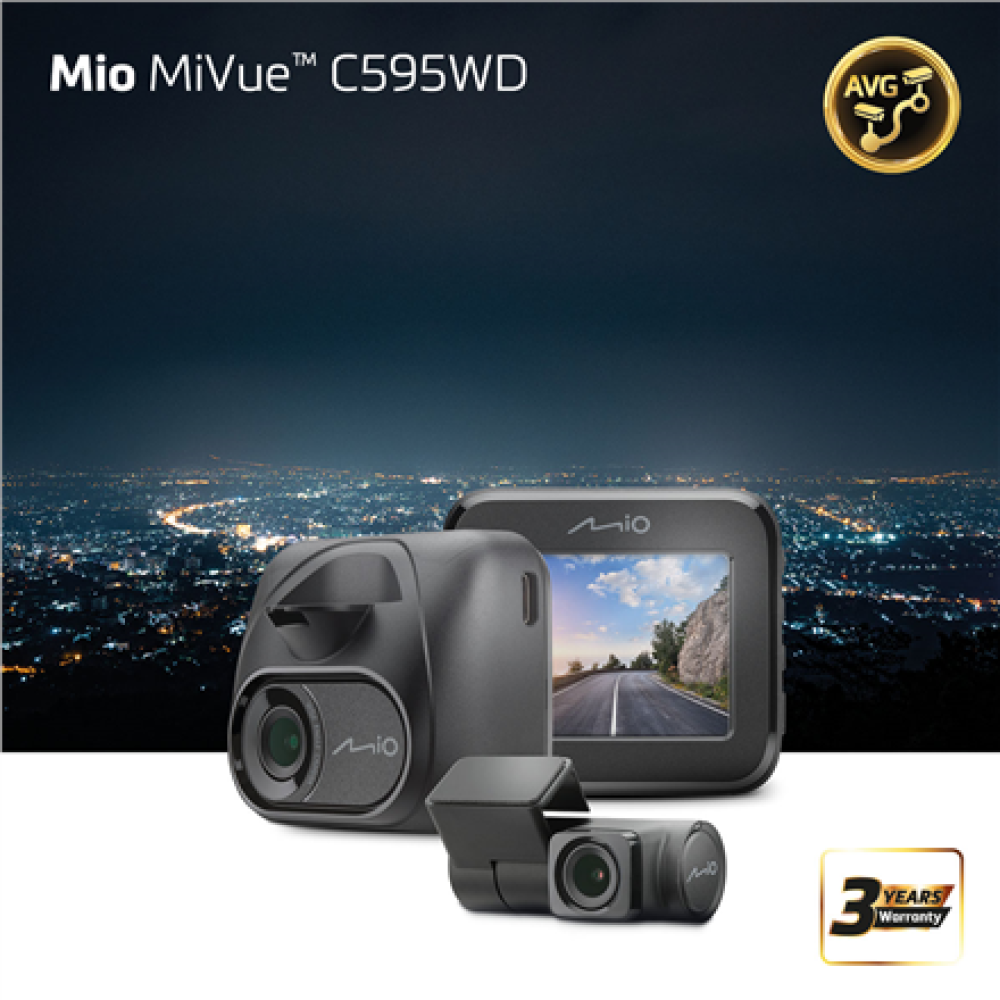 Mio MiVue C595WD (T30 rear cam), Full HD, STARVIS, Speedcam , GPS , Wi-Fi