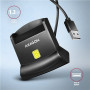 AXAGON Universal desktop USB contact Smart card/ID card reader with long, USB-A cable , CRE-SM4N