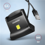 AXAGON Universal desktop USB contact Smart card/ID card reader with long, USB-A cable , CRE-SM4N