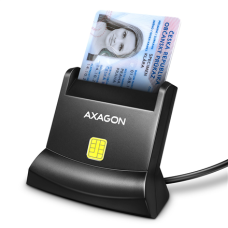 AXAGON Universal desktop USB contact Smart card/ID card reader with long, USB-A cable , CRE-SM4N