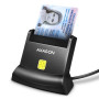 AXAGON Universal desktop USB contact Smart card/ID card reader with long, USB-A cable , CRE-SM4N