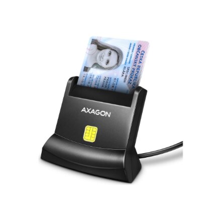 AXAGON Universal desktop USB contact Smart card/ID card reader with long, USB-A cable , CRE-SM4N