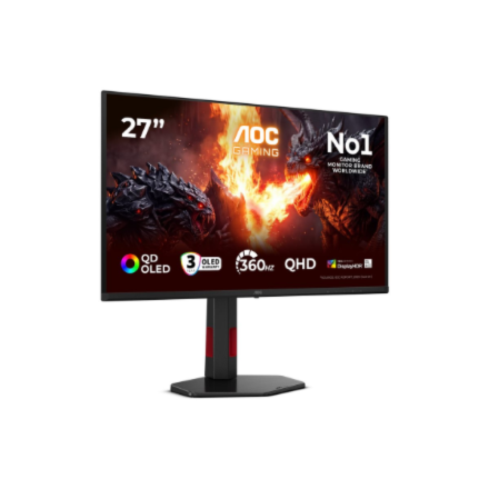 AOC , Q27G4SDR , 27 , QD-OLED , QHD , 16:9 , 360 Hz , 0.03 ms , 2560 x 1440 pixels , 1000 cd/m² , HDMI ports quantity 2 , Black