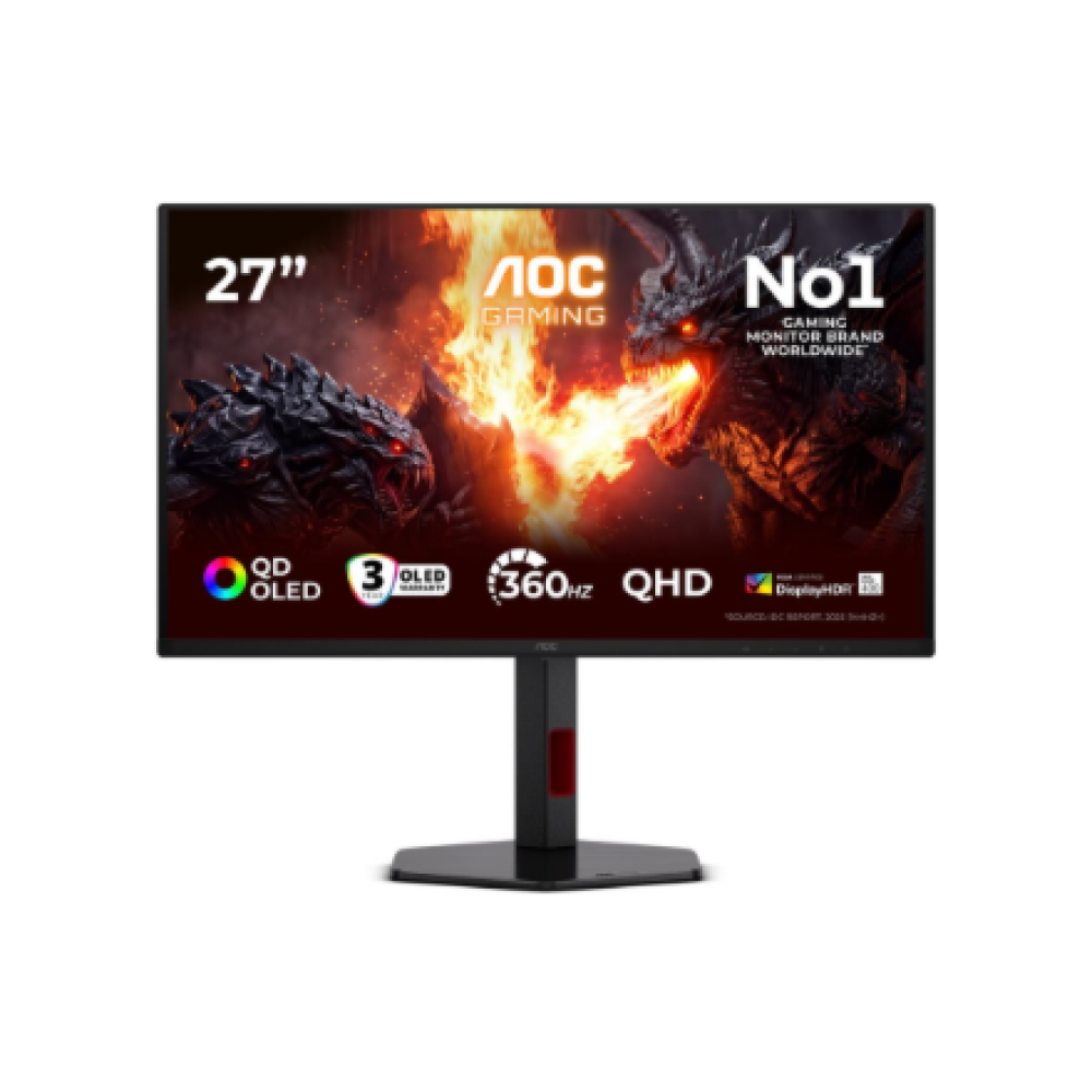 AOC , Q27G4SDR , 27 , QD-OLED , QHD , 16:9 , 360 Hz , 0.03 ms , 2560 x 1440 pixels , 1000 cd/m² , HDMI ports quantity 2 , Black