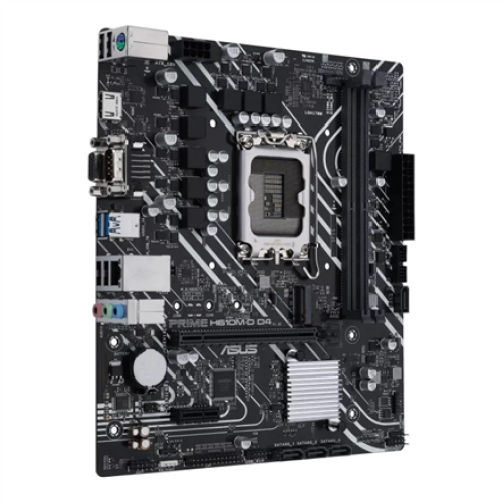 Asus , PRIME H610M-D D4 , Processor family Intel , Processor socket LGA1700 , DDR4 DIMM , Memory slots 2 , Supported hard disk drive interfaces SATA, M.2 , Number of SATA connectors 4 , Chipset Intel H610 , mATX