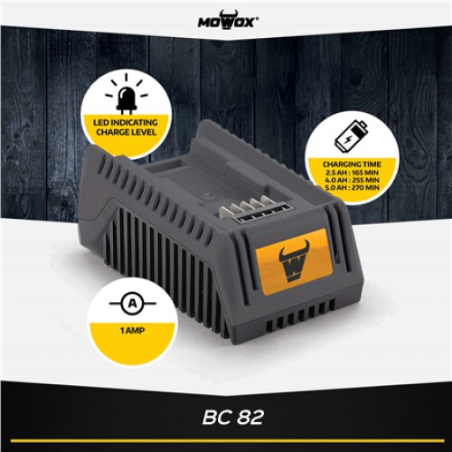 MoWox , Charger 1 A, 60W, Suitable for Mowox 40V Li-Ion Battery BC 82