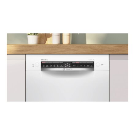 Bosch Dishwasher , SPU4HMW12E , Built-in , Width 45 cm , Number of place settings 10 , Number of programs 6 , Energy efficiency class D , Display , AquaStop function , White
