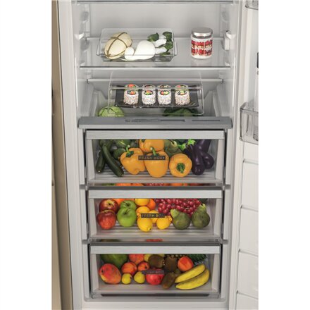 Whirlpool Refrigerator , WHSD18A013D1 , Energy efficiency class E , Built-in , Larder , Height 177 cm , Fridge net capacity 306 L , Display , 30 dB , Stainless steel