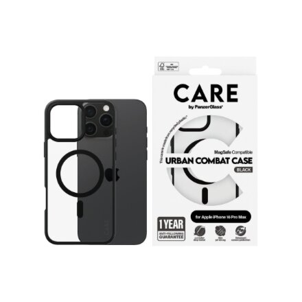 CARE Flagship Case , Back cover , Apple , iPhone 16 Pro Max , Recycled plastic , Black , MagSafe