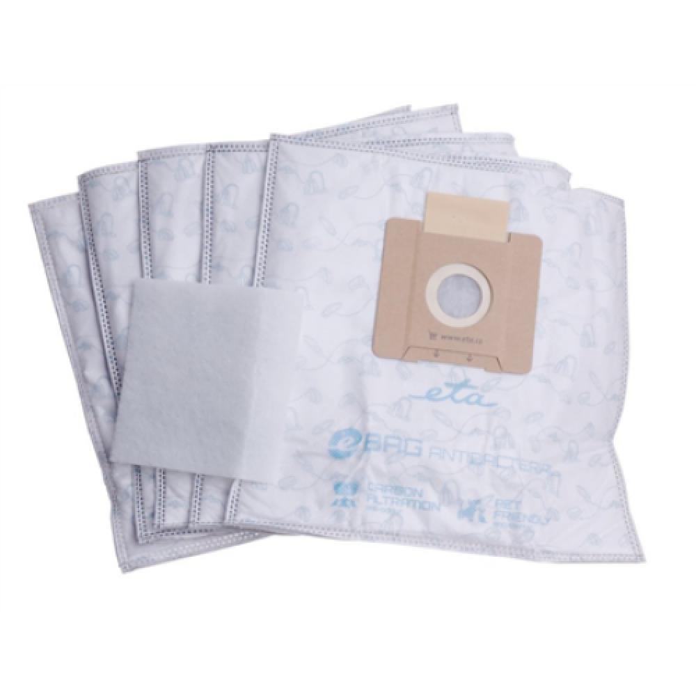 ETA Vacuum cleaner bags Antibacterial ETA960068020 Suitable for all ETA, Gallet bagged vacuum cleaners and others (the list attached), Number of bags 5 + microfilter 155x145 mm