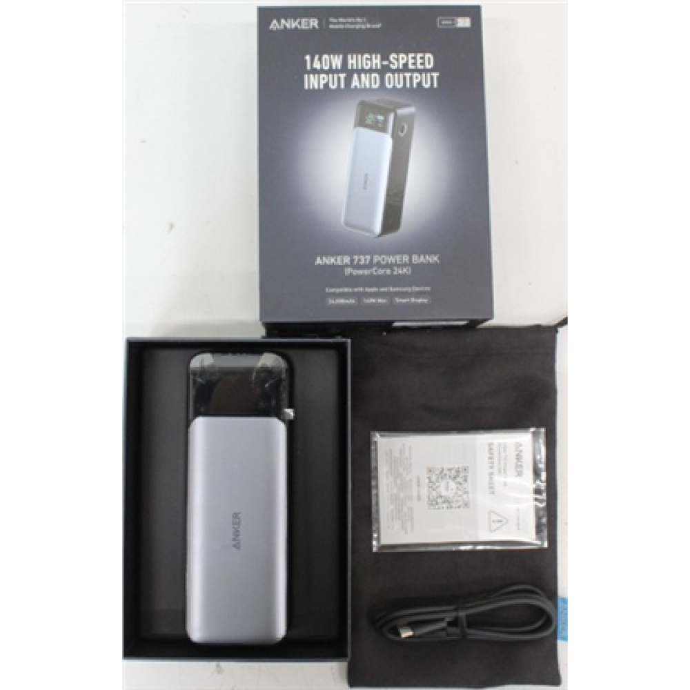 SALE OUT. Anker 737 Power Bank Gen 2 B2C - UN Black Iteration 1 , A1289011 , 24000 mAh , Black , DEMO
