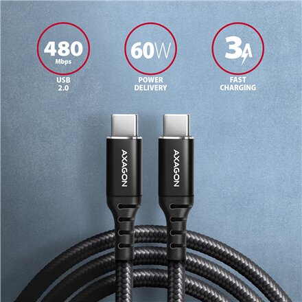 AXAGON , Data and charging cable, 1m , BUCM-CM10AB , USB Type C to USB Type C