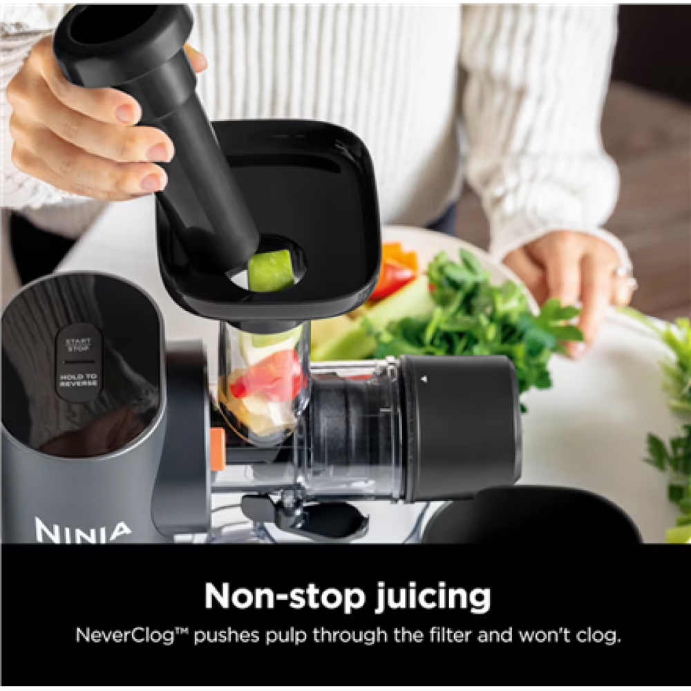 NINJA Cold Press Juicer , Neverclog JC151EU , Type Cold Press Juicer , Gray , 150 W , Number of speeds 1