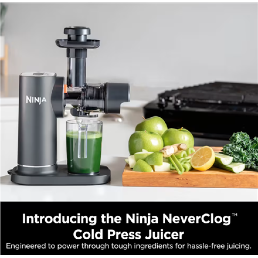 NINJA Cold Press Juicer , Neverclog JC151EU , Type Cold Press Juicer , Gray , 150 W , Number of speeds 1