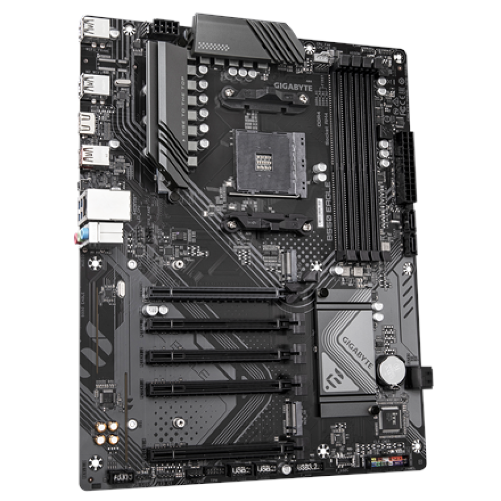 Gigabyte B550 EAGLE , Processor family AMD , Processor socket AM4 , DDR4 , Supported hard disk drive interfaces SATA, M.2 , Number of SATA connectors 4