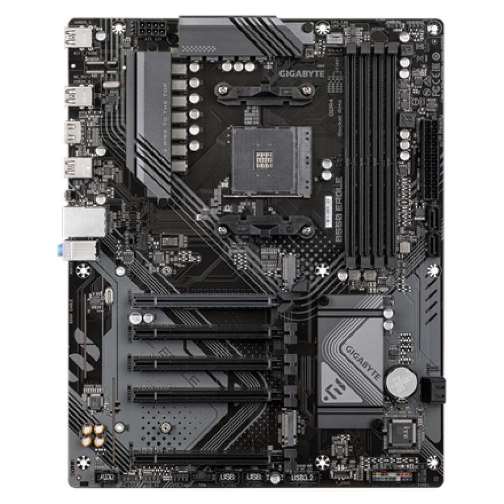 Gigabyte B550 EAGLE , Processor family AMD , Processor socket AM4 , DDR4 , Supported hard disk drive interfaces SATA, M.2 , Number of SATA connectors 4