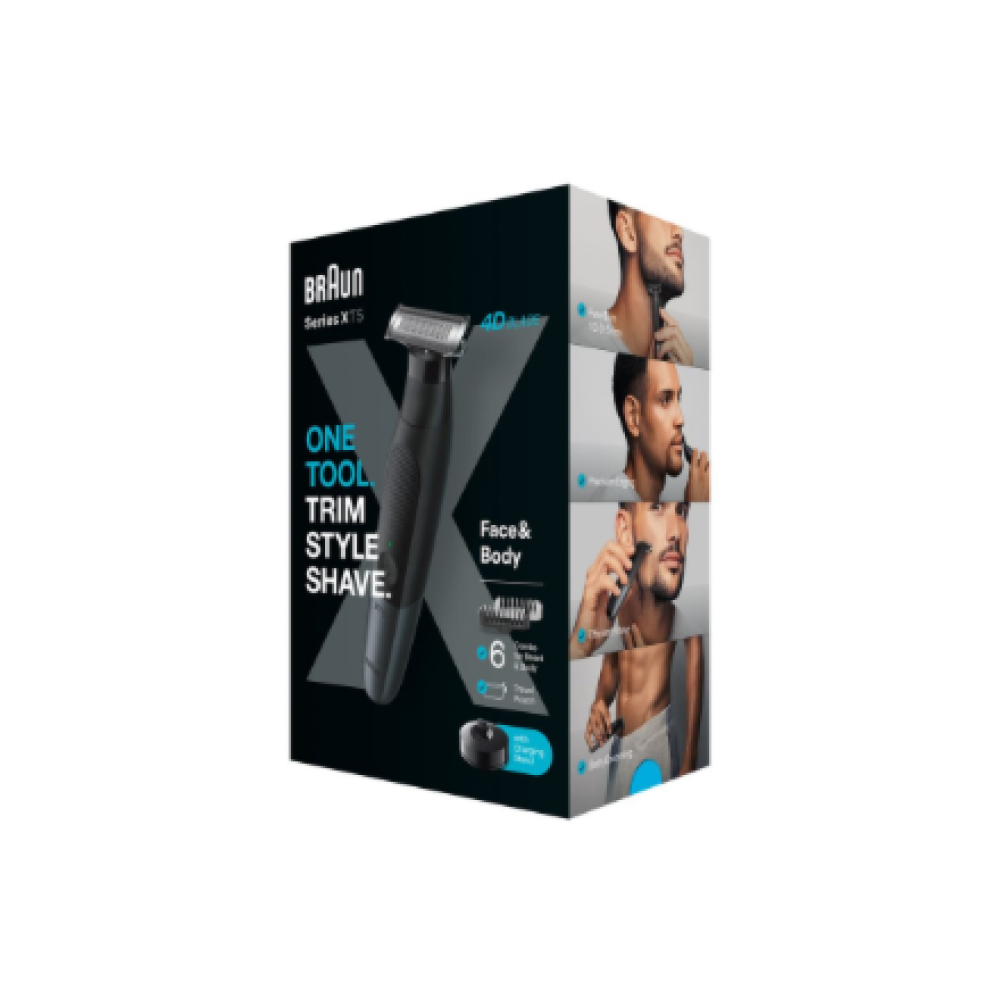 Braun Face and Body Hair trimmer , XT5300 Series XT5 , Cordless , Wet & Dry , Number of length steps 6 , Black/Silver