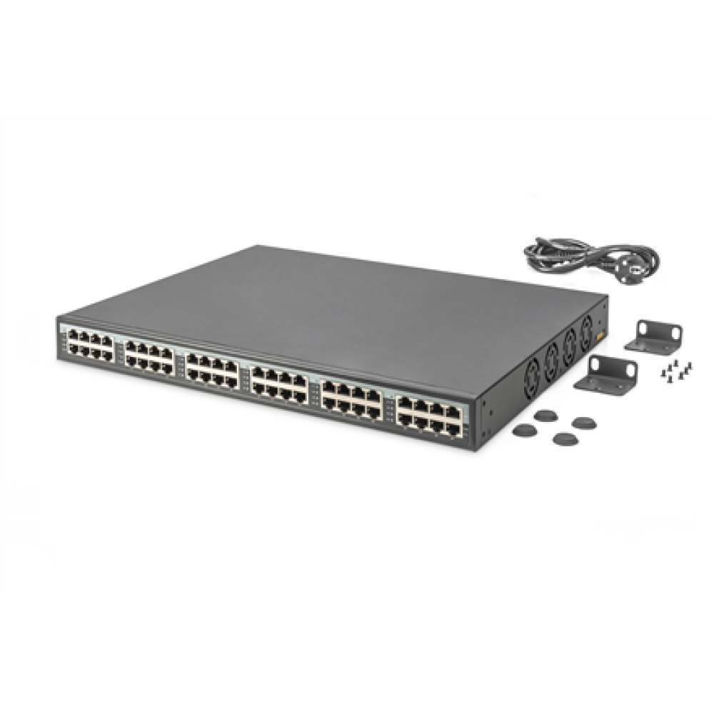 Digitus , 24 Port 10G Ethernet PoE+ Injector, 802.3at, 370 W , DN-95117