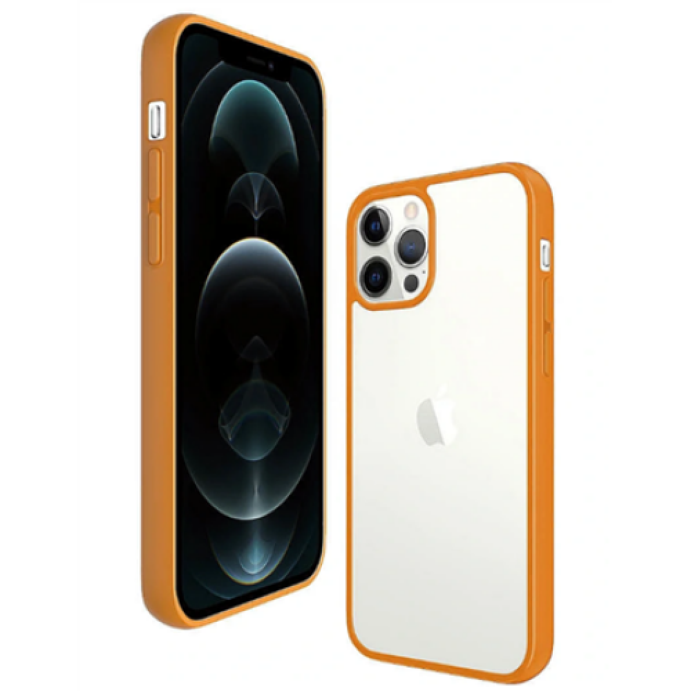 ClearCase , Cover , Apple , iPhone 12/12 Pro , Tempered glass, Polyethylene terephthalate, Thermoplastic polyurethane , Orange