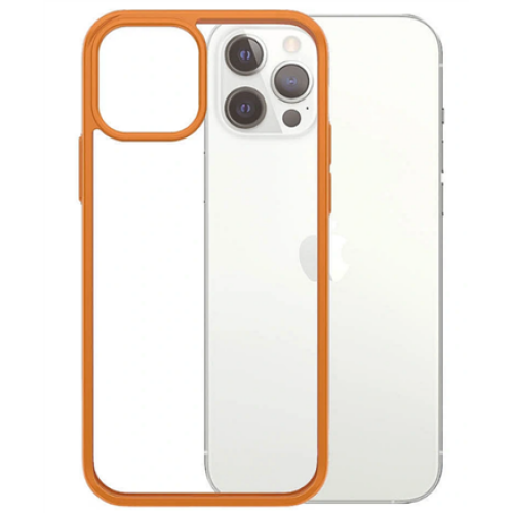 ClearCase , Cover , Apple , iPhone 12/12 Pro , Tempered glass, Polyethylene terephthalate, Thermoplastic polyurethane , Orange