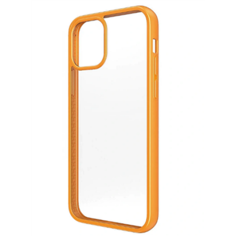 ClearCase , Cover , Apple , iPhone 12/12 Pro , Tempered glass, Polyethylene terephthalate, Thermoplastic polyurethane , Orange
