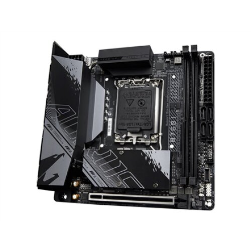 Gigabyte , B760I AORUS PRO DDR4 1.0 M/B , Processor family Intel , Processor socket LGA1700 , DDR4 DIMM , Memory slots 2 , Supported hard disk drive interfaces SATA, M.2 , Number of SATA connectors 4 , Chipset Intel B760 Express , Mini-ITX