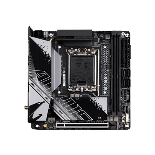 Gigabyte , B760I AORUS PRO DDR4 1.0 M/B , Processor family Intel , Processor socket LGA1700 , DDR4 DIMM , Memory slots 2 , Supported hard disk drive interfaces SATA, M.2 , Number of SATA connectors 4 , Chipset Intel B760 Express , Mini-ITX