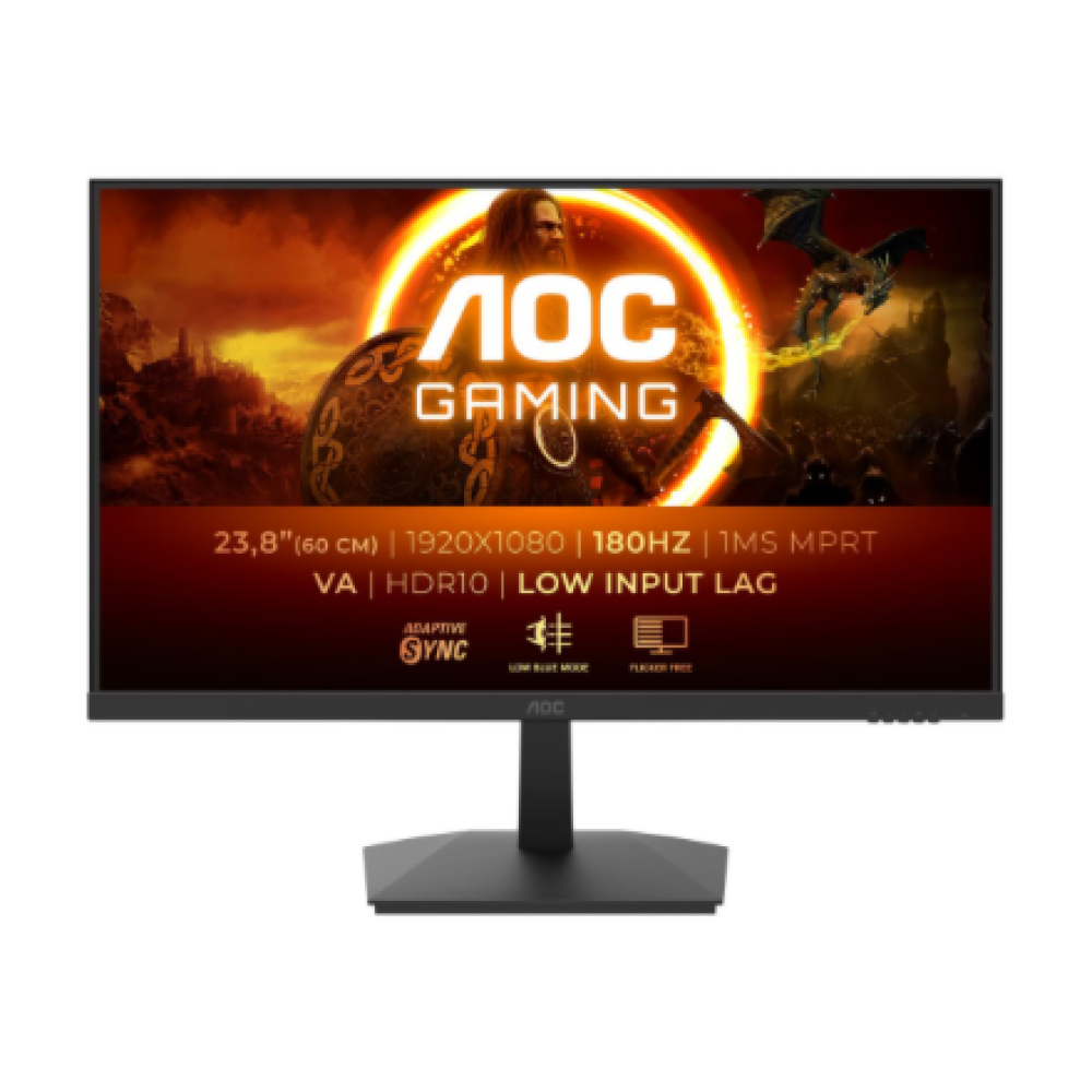 AOC 24G15N2 , 24 , VA , FHD , 16:9 , 180 Hz , 4 ms , 1920 x 1080 pixels , 250 cd/m² , HDMI ports quantity 1 , Black , Warranty 36 month(s)