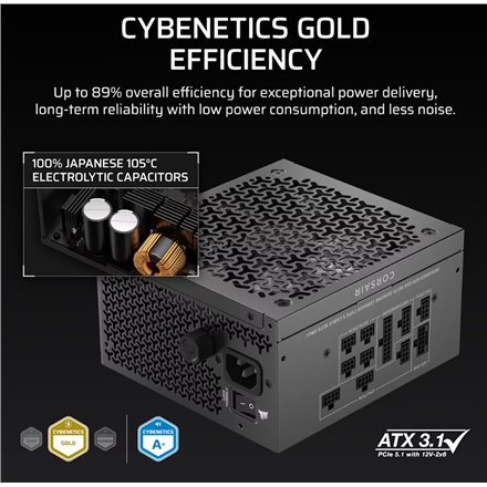 Corsair Fully Modular ATX Power Supply (EU) , RM850x SHIFT , 850 W , Black